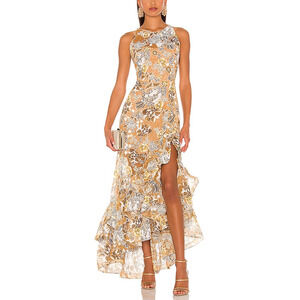 Bronx And Banco 'Sicilia' Beige Polyester Ruffle Dress Size S